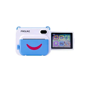 Детский фотоаппарат моментальной печати голубой