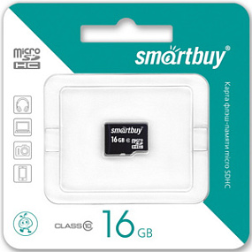 MicroSD 16Gb SmartBuy Class 10 без адаптера
