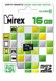 MicroSD 16Gb Mirex Class 10 без адаптера