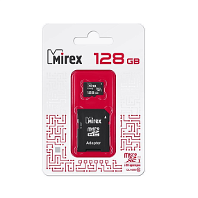 MicroSD 128Gb Mirex Class10 UHS-III 90Mb/s +SD adapter