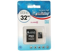 MicroSD 32Gb SmartBuy Class 10 +SD adapter