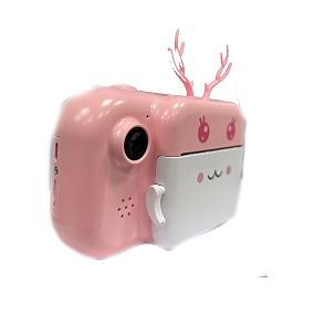 Детский фотоаппарат моментальной печати розовый