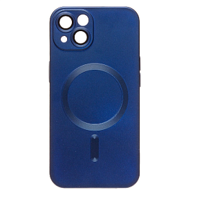 Кейс iPhone 15 силикон SafeMag SM020 темно-синий