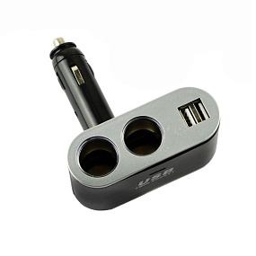 Разветвитель прикуривателя (2 выхода + USB) WF-0100-2