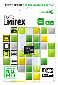 MicroSD 8Gb Mirex Class 10 без адаптера