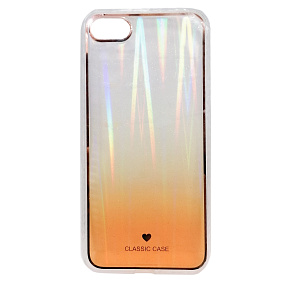 Кейс iPhone  7/8/SE 2020 пластик Gradient перламутровый оранжевый