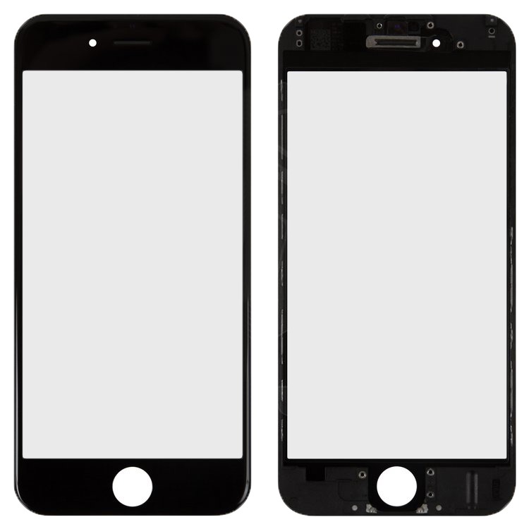 Стекло модуля iPhone 6 в сборе с рамкой и OCA пленкой Черное