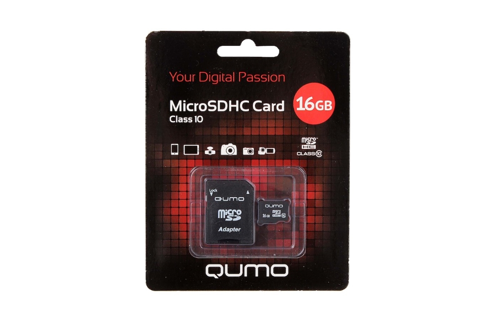 MicroSD 16Gb Qumo Class 10 30Mb/s +SD adapter