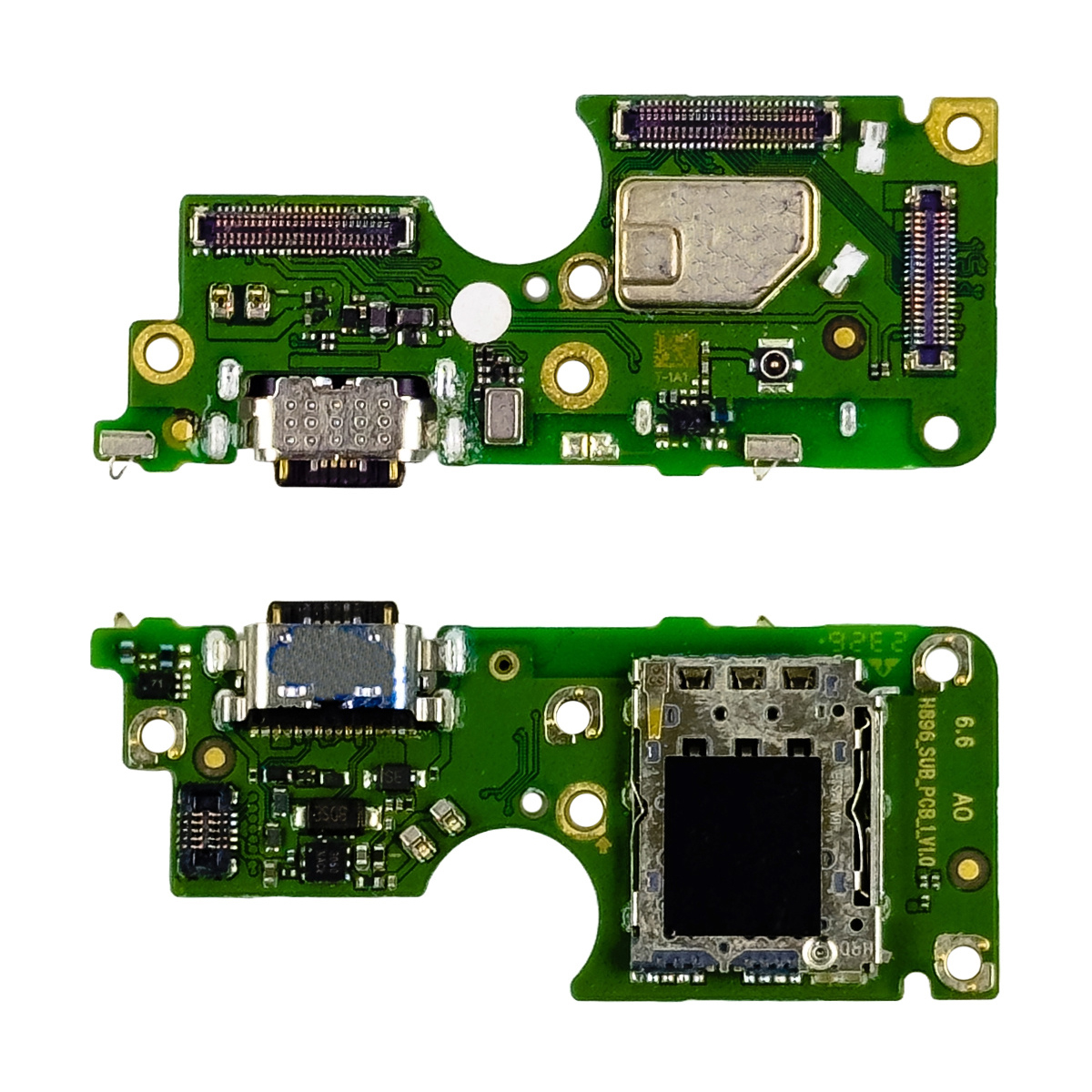 Шлейф Infinix Zero 30 4G/5G (X6731B/X6731) плата на системный разъем/разъем SIM/микрофон - Премиум