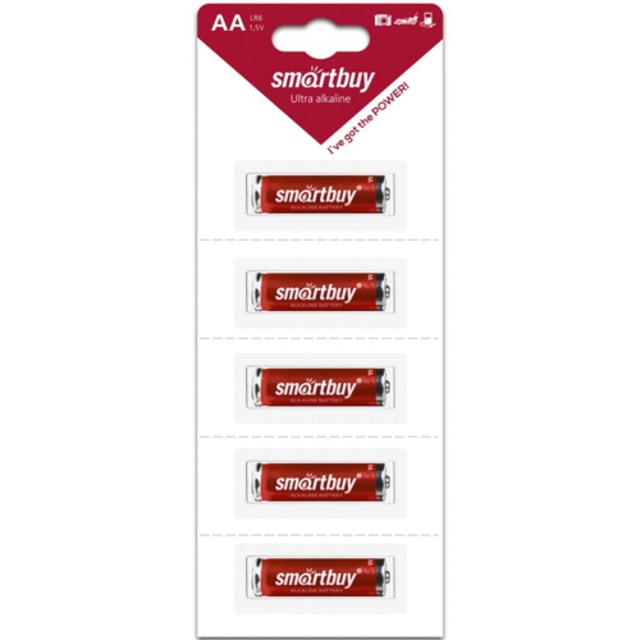 Батарейка АА SmartBuy LR6 5BL 5/60/600 1шт
