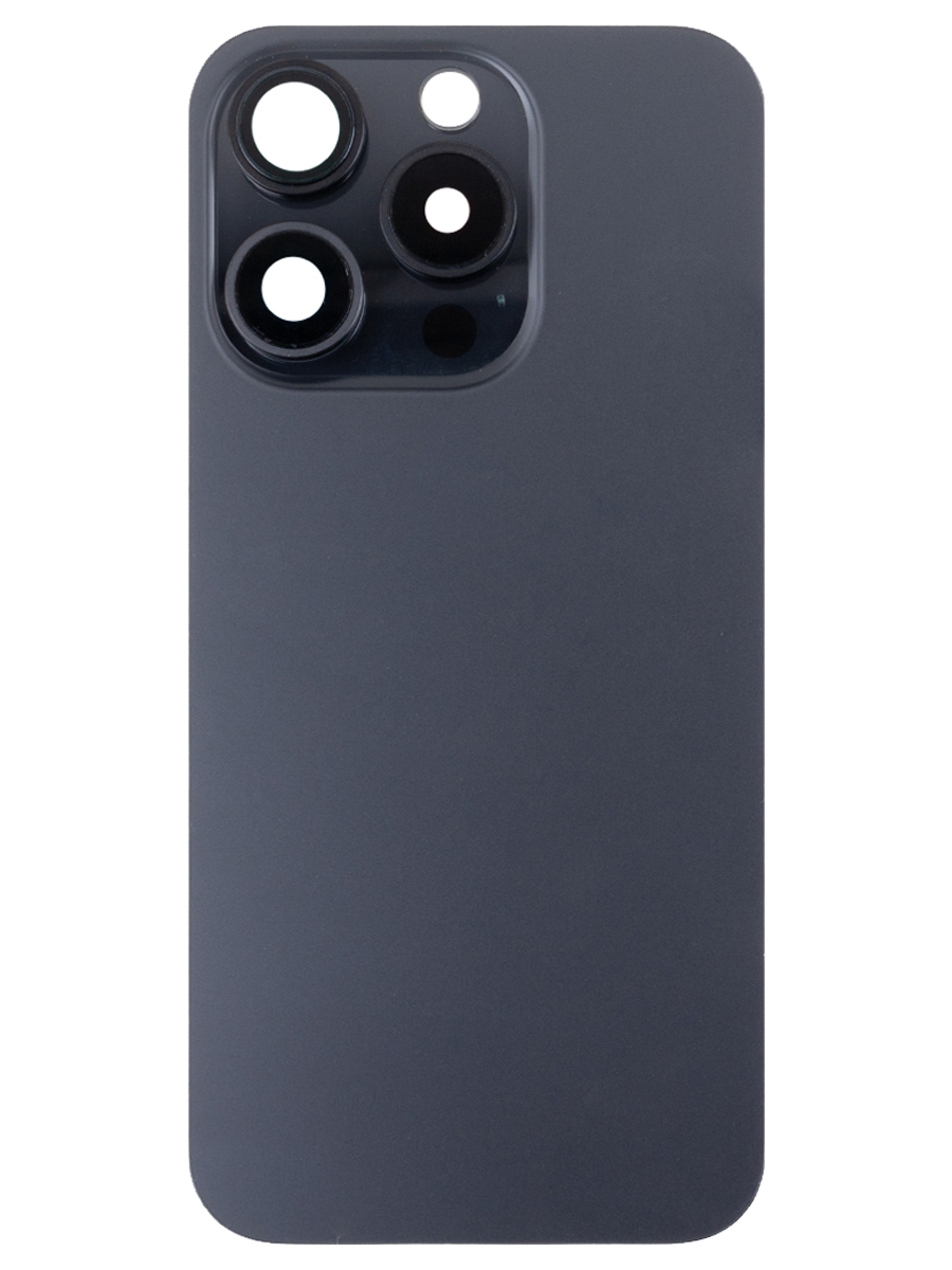 Задняя крышка iPhone 15 Pro в сборе со стеклом камеры Черный - Премиум