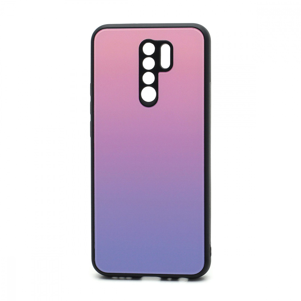 Задняя накладка Xiaomi Redmi 9 стекло Gradient (002) розово-голубой