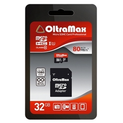 MicroSD 32Gb OltraMax Class 10 USH-I 80Mb/s +SDадаптер