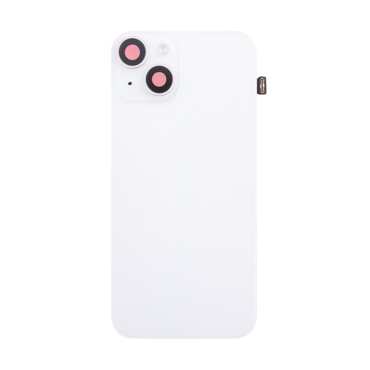 Задняя крышка iPhone 14 (стекло) белый в сборе со стеклом камеры и креплением orig fabric