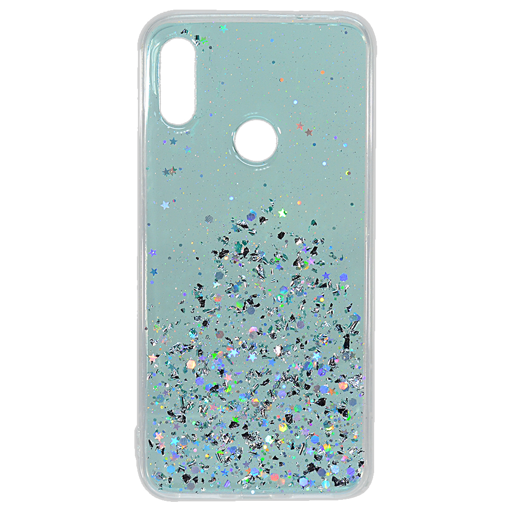 Задняя накладка Xiaomi Redmi Note 7 PS c блестками бирюзовый