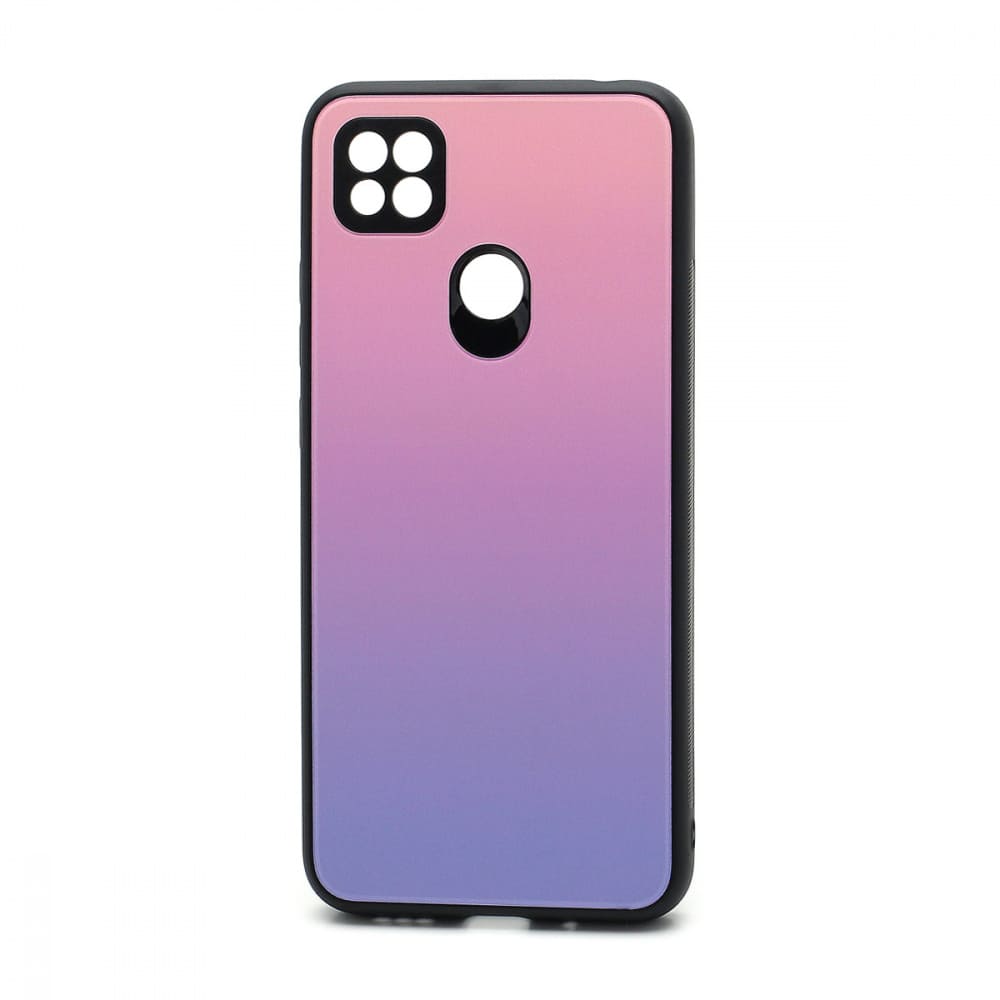 Задняя накладка Xiaomi Redmi 9C стекло Gradient (002) розово-голубой