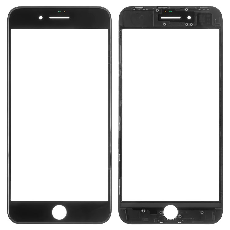 Стекло iPhone 8 в сборе с рамкой Черное