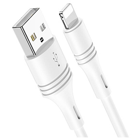 Дата кабель lightning - USB Borofone BX43 2.4A белый 1м, тех.пак
