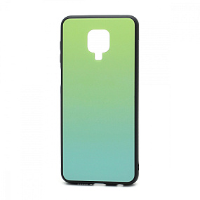 Задняя накладка Xiaomi Redmi Note 9S/Note 9 Pro стекло Gradient (003) зелено-голубой