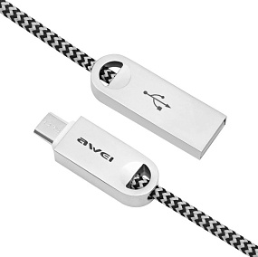 Дата кабель micro USB - USB Awei CL-30 1м серый