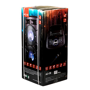 Колонка Dialog Oscar AO-20 (30W/RMS/Караоке с микрофоном/BT/FM/USB/SD/LED) черная