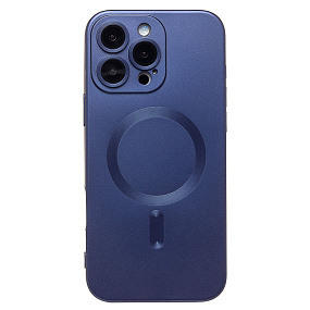 Кейс iPhone 16 Pro Max силикон SafeMag SM020 темно-синий