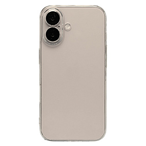 Кейс iPhone 16 пластик PC073 с закрытой камерой прозрачный