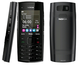 корпус для телефона Nokia X2-02+ср.часть (черный)