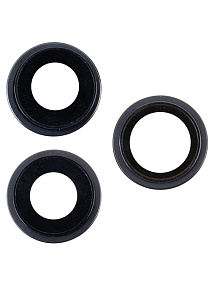 Стекло камеры iPhone 15 Pro Max (комплект 3 шт.) Черный