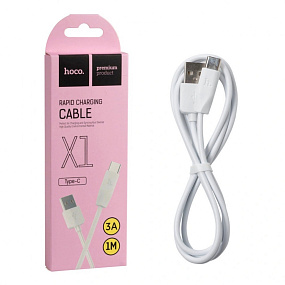 Дата кабель Type-C - USB Hoco X1 3A 1м белый