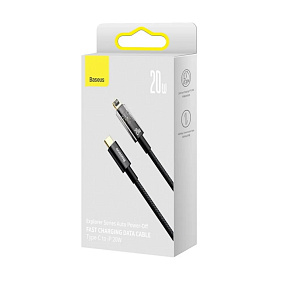 Дата кабель Type-C - lightning Baseus Explorer 20W (CATS000001) 1м черный