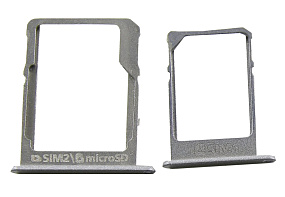 Контейнер SIM+MicroSD Samsung A300F/A500F/A700FD (комплект 2 шт.) Серебро