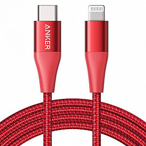 Дата кабель lightning - Type-C Anker A8653 PowerLine+II 1.8 красный
