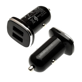 АЗУ-USB Borofone BZ12 2 выхода 2.4A черный