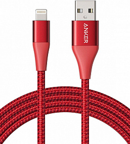 Дата кабель lightning - USB Anker PowerLine+II 1.8м красный