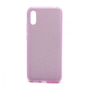 Силиконовый чехол Xiaomi Redmi 9A Fashion с блестками фиолетовый