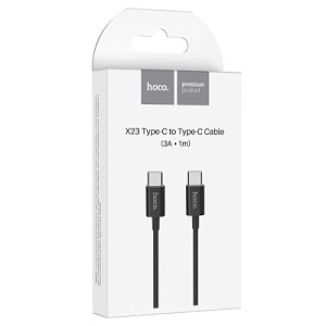 Дата кабель Type-C - Type-C Hoco X23 3A 1м черный