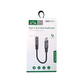 Переходник Type-C (папа) - 3.5 Jack (мама) Kouvolsen KC514 серый
