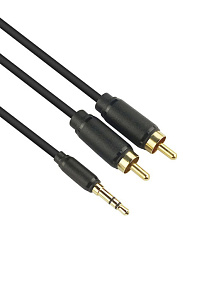 Кабель 3.5JACKm (папа) - 2xRCAm (папа) 1,8m