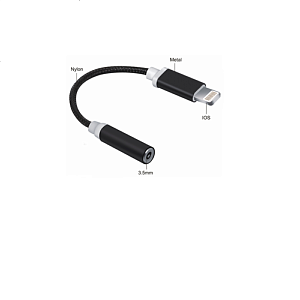 Переходник lightning (папа) - 3.5Jack (мама) Kouvolsen M2-103 черный
