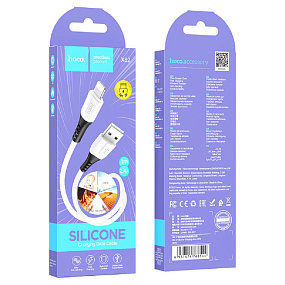 Дата кабель lightning - USB Hoco X82 2.4A 1м белый