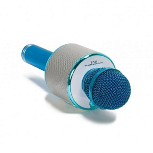 Микрофон WSTER WS-858 беспр/караоке голубой
