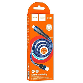 Дата кабель micro USB - USB Hoco U110 2.4A 1м синий