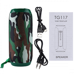 Колонка TG117 (Bluetooth/MicroUSB/FM/AUX) хаки