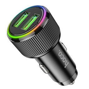 АЗУ-USB HOCO NZ14 2 выхода QC3.0 36W черный