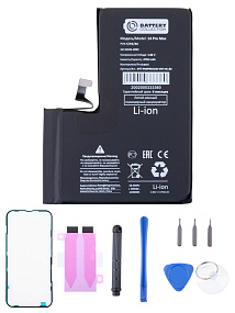 АКБ для телефона iPhone 14 Pro Max - усиленная 4750 mAh - (Коробка + скотч + отвертка)