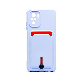 Силиконовый чехол Xiaomi Redmi Note 10/10S с визитницей сиреневый