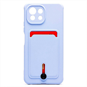 Силиконовый чехол Xiaomi Mi 11 Lite с визитницей светло-фиолетовый