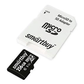 MicroSD 256Gb SmartBuy Class 10 U3 A1 90/55Mb/s +SD adapter