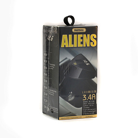АЗУ-USB Remax RC-C208 Aliens 2 выхода 3.4A черный